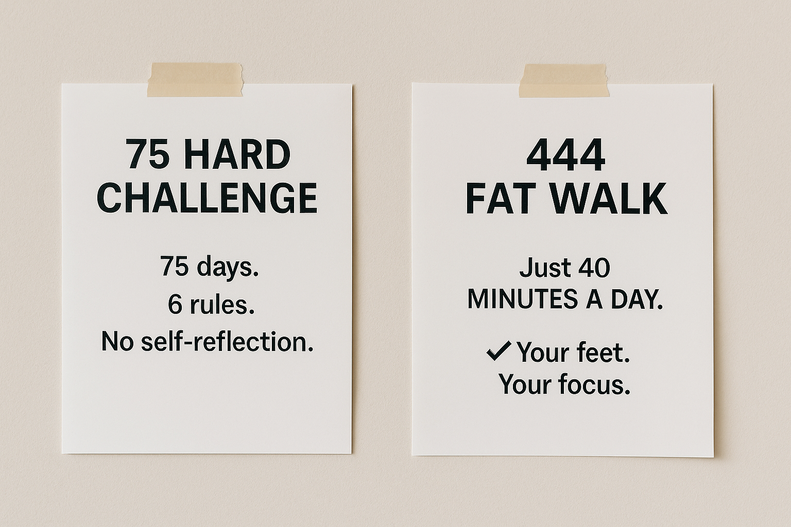 75 hard Challenge vs 444 Fat walk